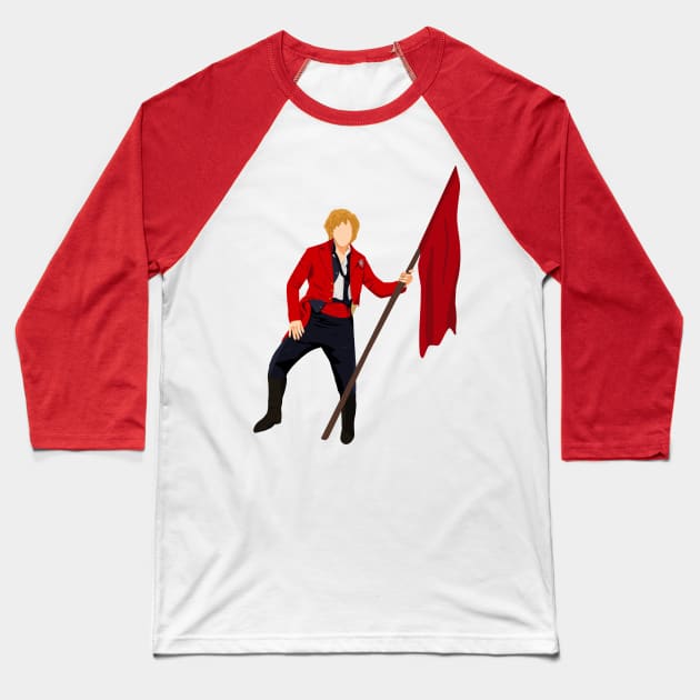 Enjolras at the Barricade holding a Red Flag Baseball T-Shirt by byebyesally